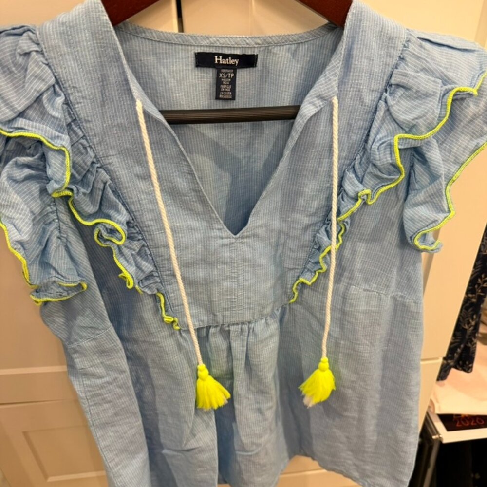 Hatley sleeveless blue, white, yellow